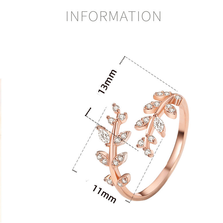 Light Luxury Wheat Ear Zircon Women's Ring