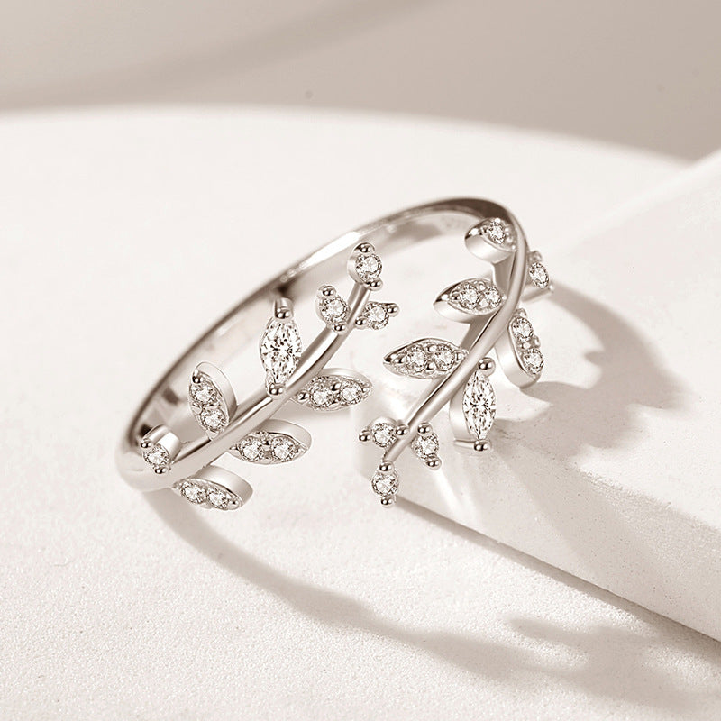 Light Luxury Wheat Ear Zircon Women's Ring