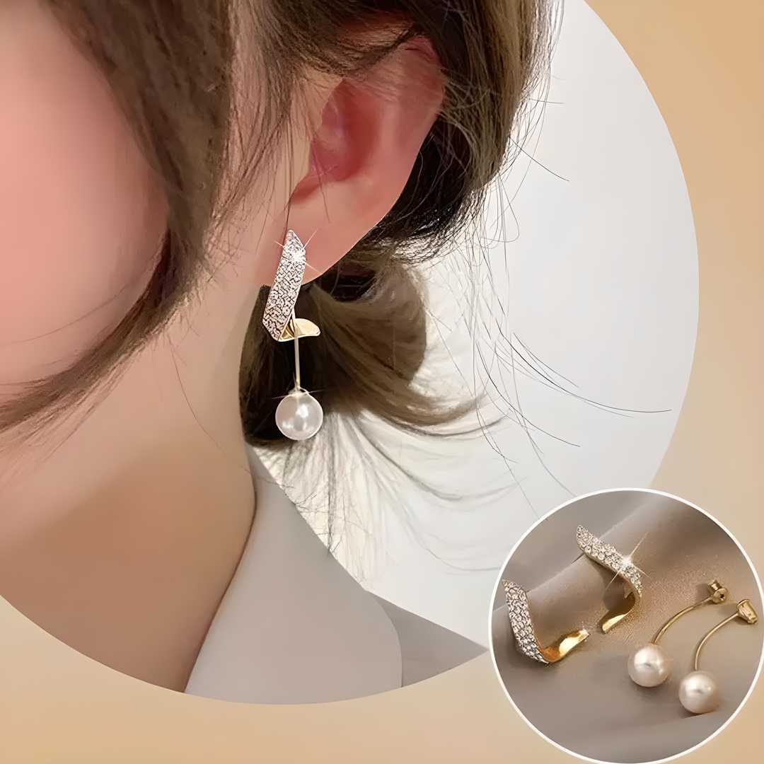 Korean Pearl Wing Stud Earrings – Grace in Every Detail