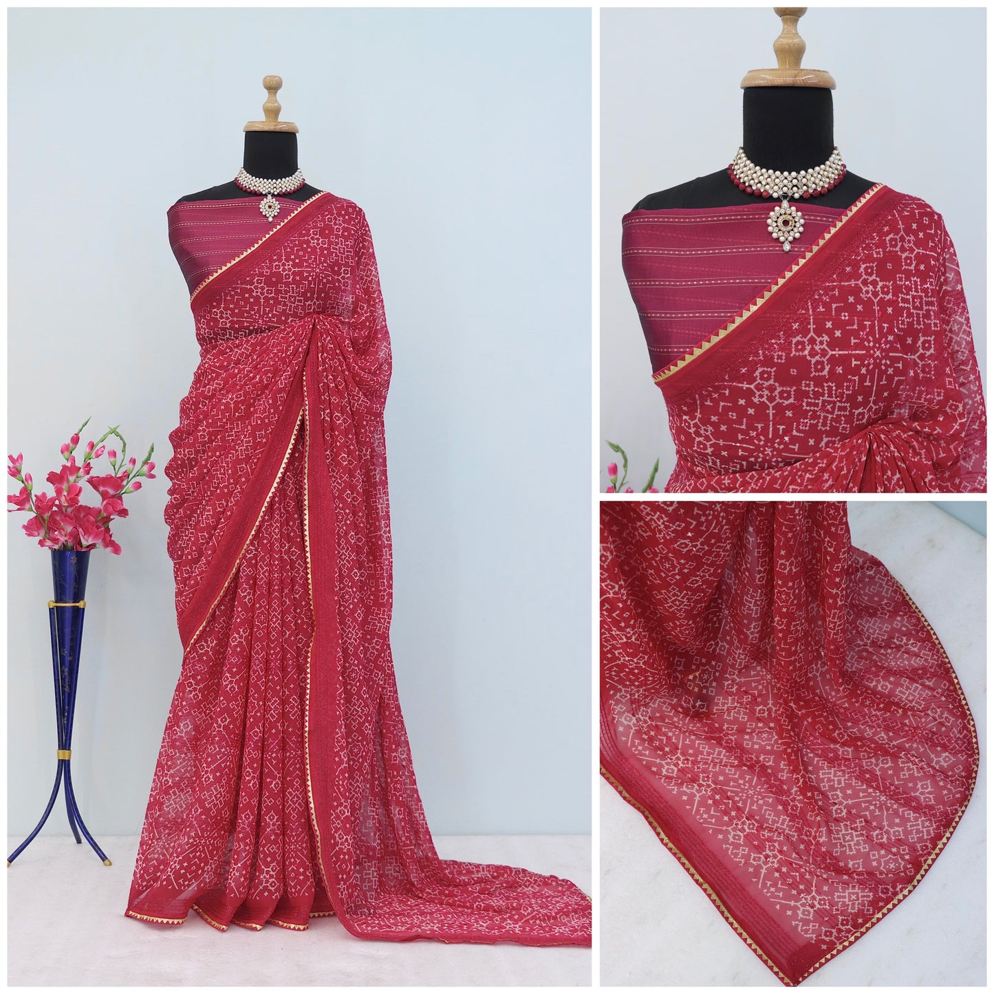 Fair Patola Heavy Georgette Printed Saree with Brocade Blouse
