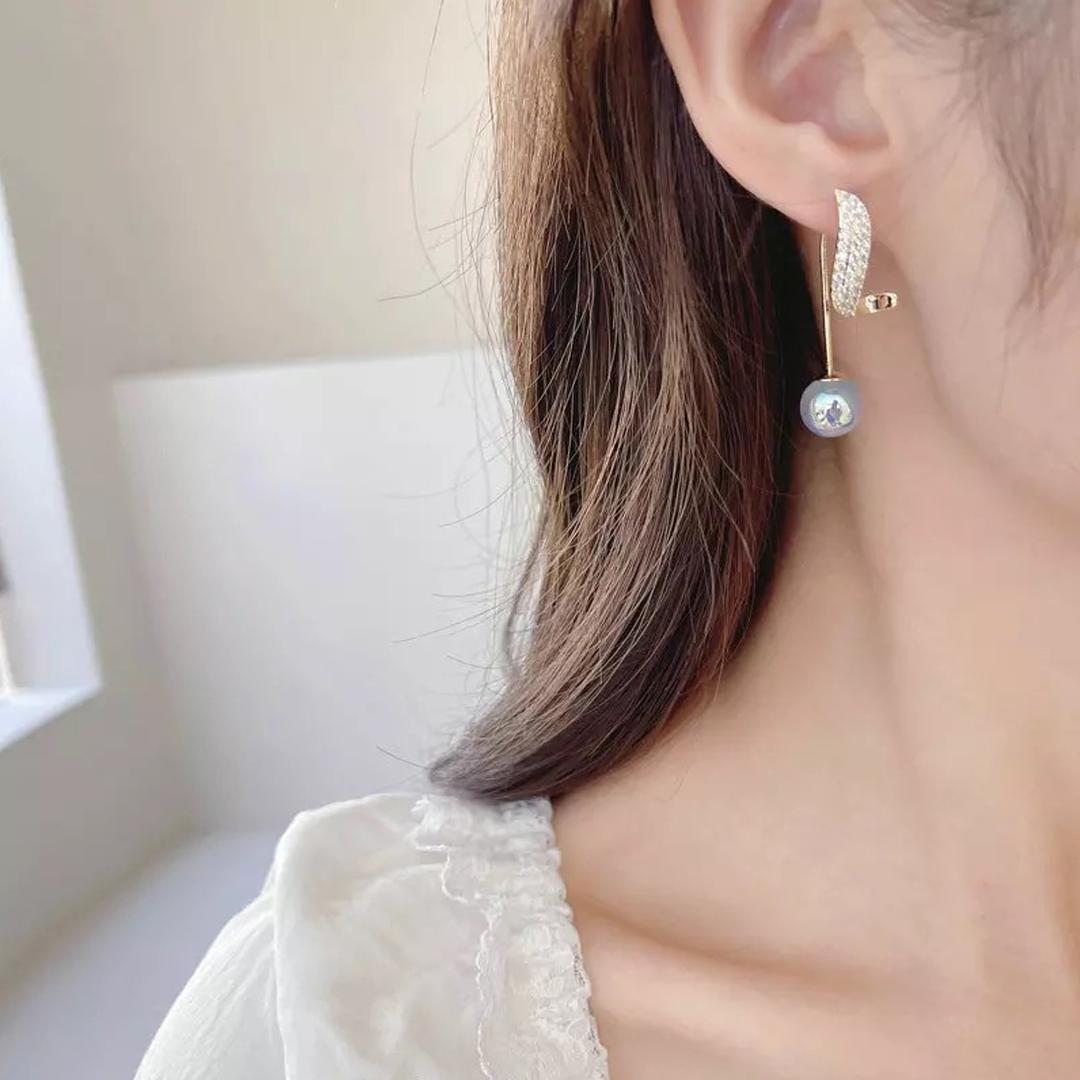 Korean Pearl Wing Stud Earrings – Grace in Every Detail