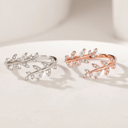 Light Luxury Wheat Ear Zircon Women's Ring