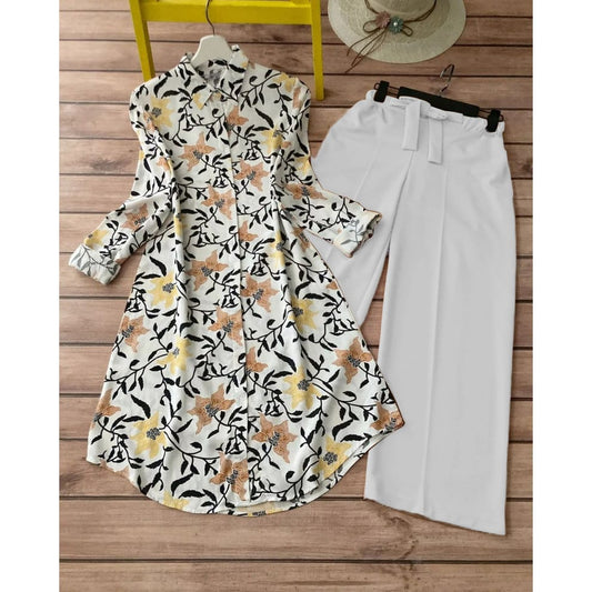 Trendy Digital Print Kurti & Plazzo Set for Women – Rayon Kurti with Stretchable Lycra Plazzo