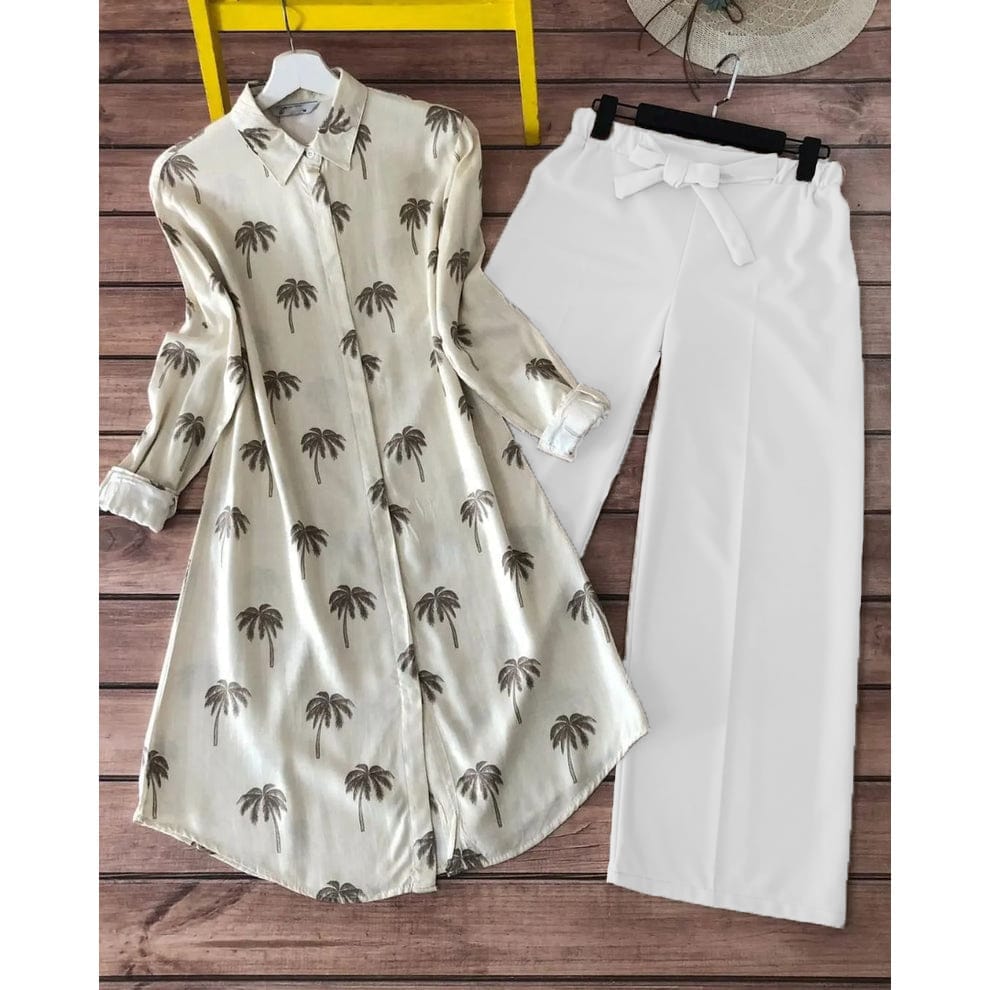 Trendy Digital Print Kurti & Plazzo Set for Women – Rayon Kurti with Stretchable Lycra Plazzo