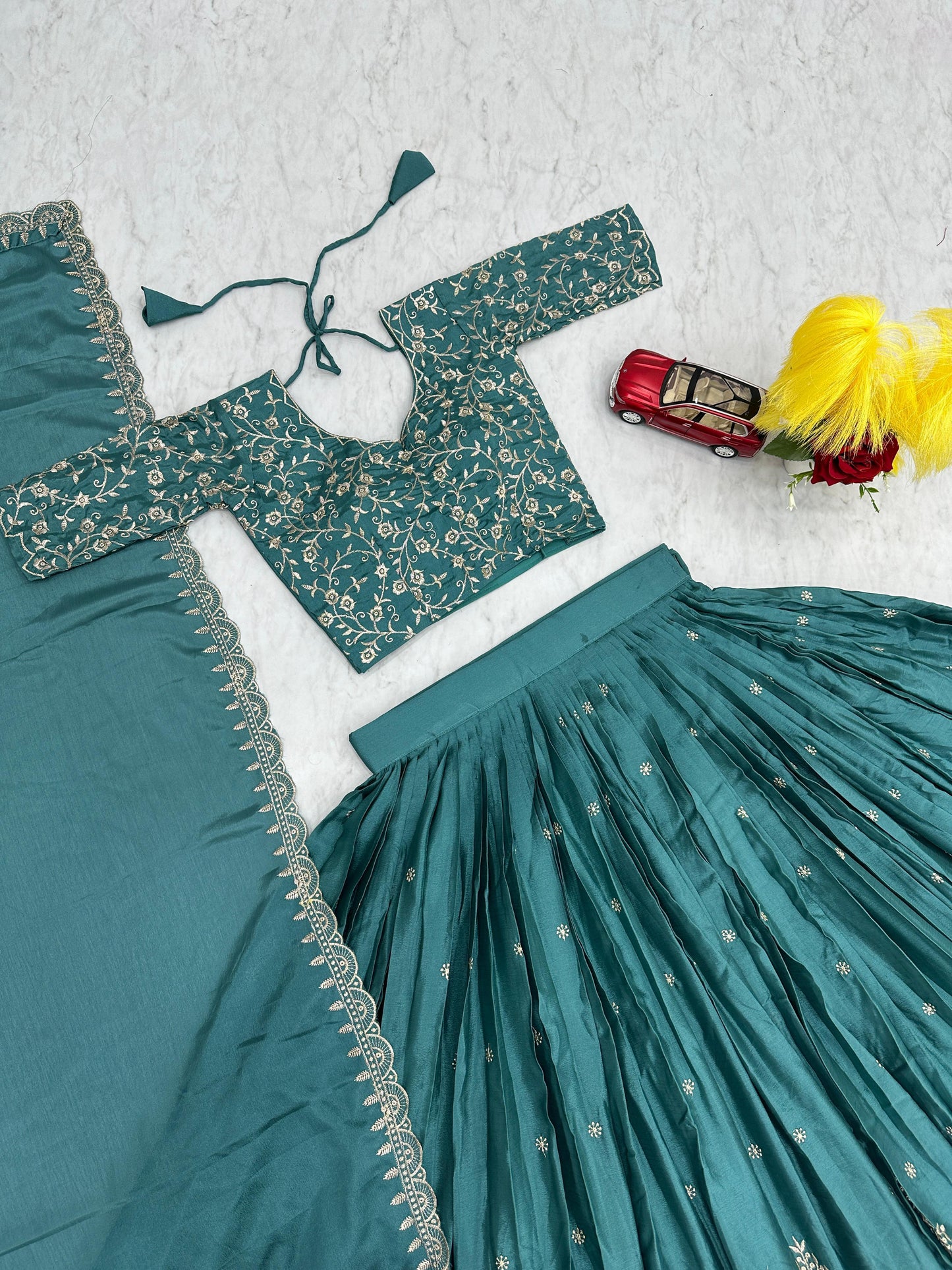 New Festival Chinon Lehenga Choli with Embroidery & Dupatta
