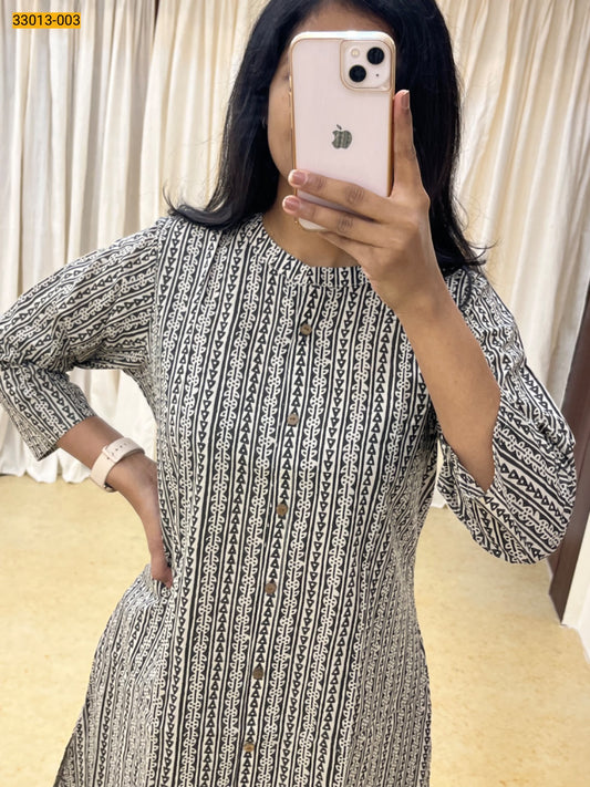 Jaipur Pure Cotton Black & White Printed Co-ord Set