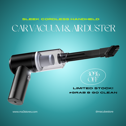 Sleek Cordless Handheld Car Vacuum & Air Duster