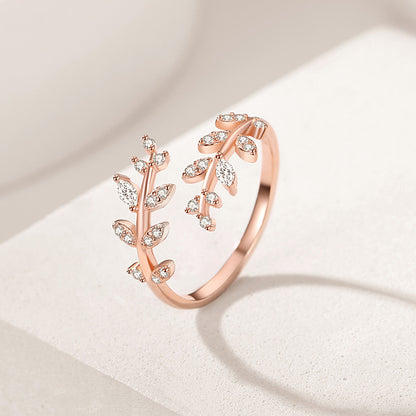 Light Luxury Wheat Ear Zircon Women's Ring