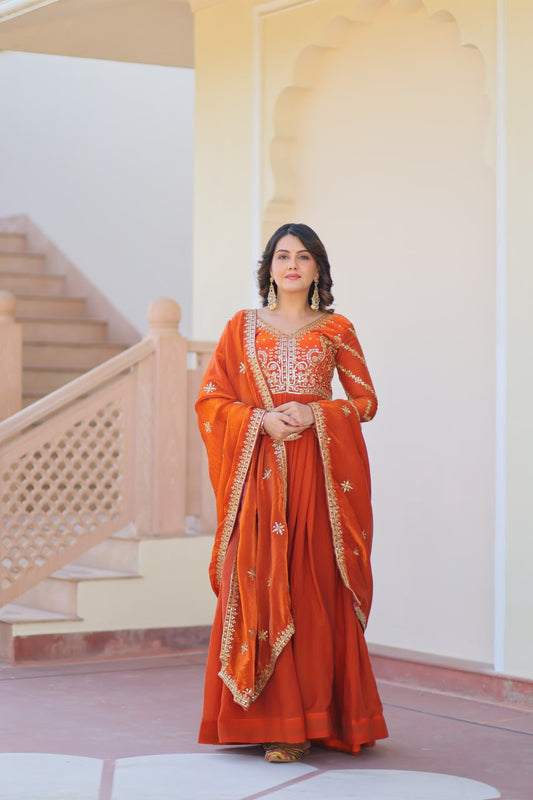 FENTA GOWN-DUPATTA PREMIUM READYMADE SET  – 2025 COLLECTION