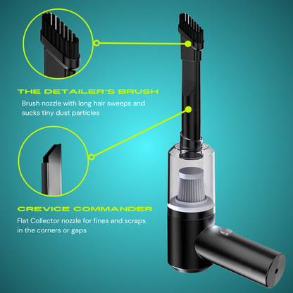 Sleek Cordless Handheld Car Vacuum & Air Duster