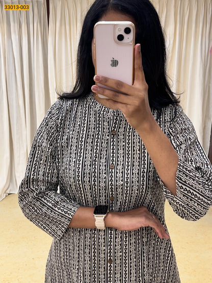 Jaipur Pure Cotton Black & White Printed Co-ord Set