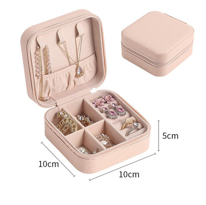 Portable Travel Jewellery Organizer Pouch – Elegant & Compact (Assorted Pink)