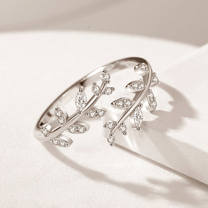 Light Luxury Wheat Ear Zircon Women's Ring