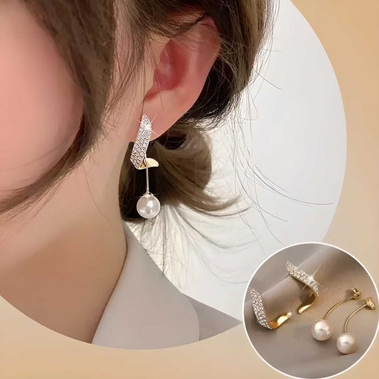 Korean Pearl Wing Stud Earrings – Grace in Every Detail