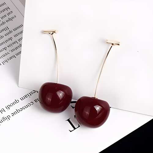 Red Cherry Drop Earrings – Sweet, Bold & Beautiful