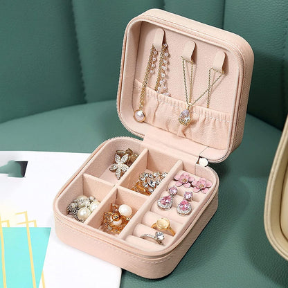 Portable Travel Jewellery Organizer Pouch – Elegant & Compact (Assorted Pink)